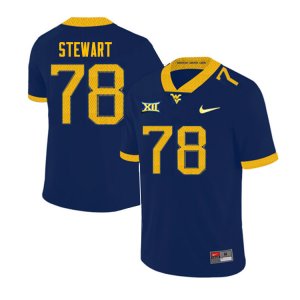 Men's West Virginia Mountaineers NCAA #78 Tairiq Stewart Navy Authentic Nike Stitched College Football Jersey DZ15I65XJ